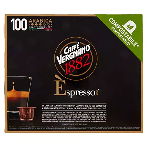Caffè Vergnano Èspresso1882, Oro - 100 Capsule Compatibili Nespresso