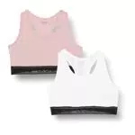 Calvin Klein 2 Pezzi Bralette-Pizzo Reggiseno, Blushcheek/Pvhwhite