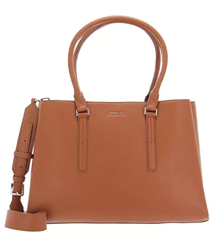 Calvin Klein CK Elevated Tote, Borsa da Donna, Cognac