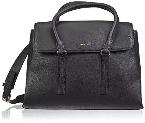 Calvin Klein Elevated Satchel MD, Borsa Donna, CK Nero