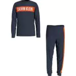 Calvin Klein Knit Pj Set Pigiama, Navyiris/W/Navyiris