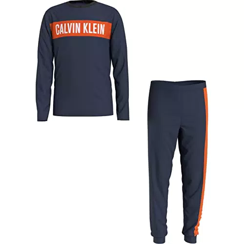 Calvin Klein Knit Pj Set Pigiama, Navyiris/W/Navyiris