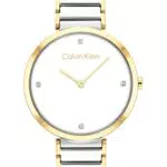 Calvin Klein Orologio Analogico al Quarzo da Donna con Cinturino in Acciaio Inossidabile Bicolore - 25200134