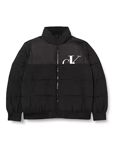 Calvin Klein Plus Mix Media Puffer Piumini, CK Black