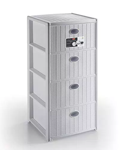 CASSETTIERA 4 ELEGANCE 40X40X80 BIANCA
