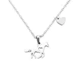 CheersLife Ragazze Cavallo Collana Dainty Iniziale Cuore Cavallo Ciondolo Collana Festa Della Mamma Gioielli Regali Di Compleanno Per La Madre Gli Amici Donne Ragazze Amanti Dei Cavalli (argento