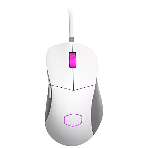 Cooler Master MM730 RGB-LED Ultralight 48g Wired Gaming Mouse, bianco