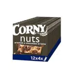Corny Nuts, 48 Barrette ai Cereali, Arachidi e Cioccolato al Latte