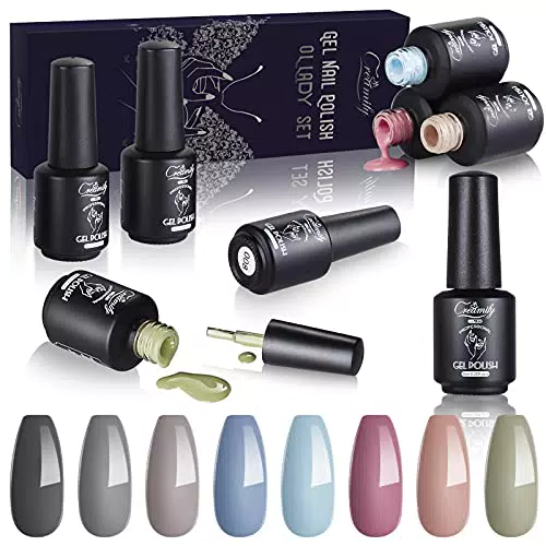 Creamify Smalto Semipermanente - 8PCS Smalto gel Soak Off Nail Polish Manicure UV LED Gel Smalto per unghie Nail Art Kit 8ML