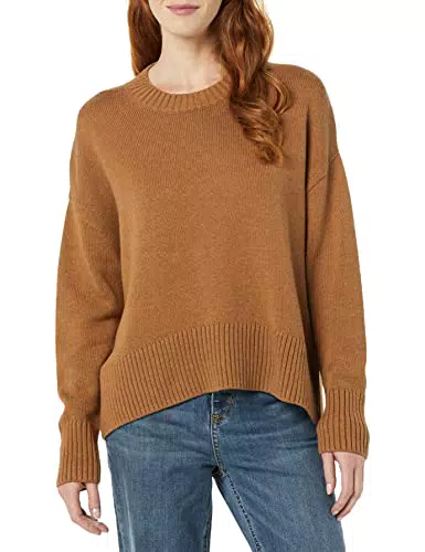 Daily Ritual Maglione Squadrato Girocollo Donna, Cammello