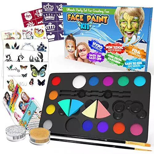 Desire Deluxe Kit Truccabimbi Set Colori per il Viso Tavolozza con Glitter