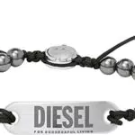 Diesel Bracciale con Perline in Acciaio Inossidabile da Uomo