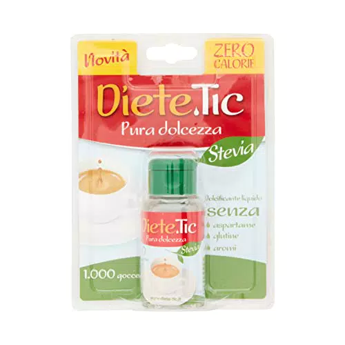 Diete.Tictevia Dolcificante Liquido Zero Calorie, Pratica Confezione da 50 ml enza Glutineenza Conservanti e Aspartame