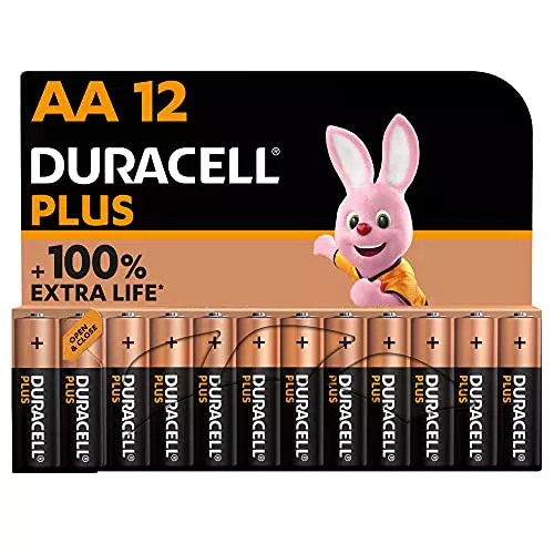 Batterie Duracell Plus AA - Alcalina 1.5V - Fino al 100% di extra durata - Affidabilità per i dispositivi a uso quotidiano - 0% plastica nel pacco - 10 anni di conservazione - LR6 MN1500