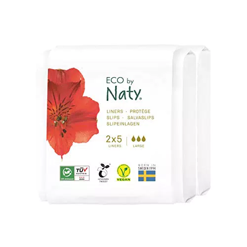 Eco by Naty Proteggi Slip, Grande, 2x5 Slip. Realizzati Con Fibre Vegetali E Vegane