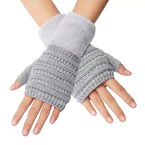 ECOMBOS Guanti caldi all'uncinetto lavorati a maglia