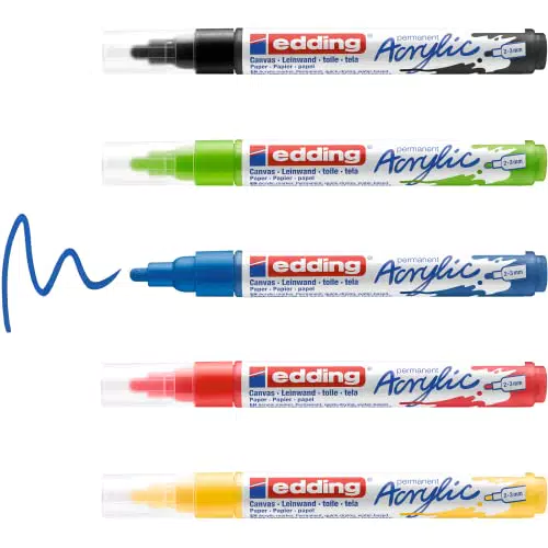 edding 5100 Pennarello indelebile, Nero, Rosso, Blu, Giallo