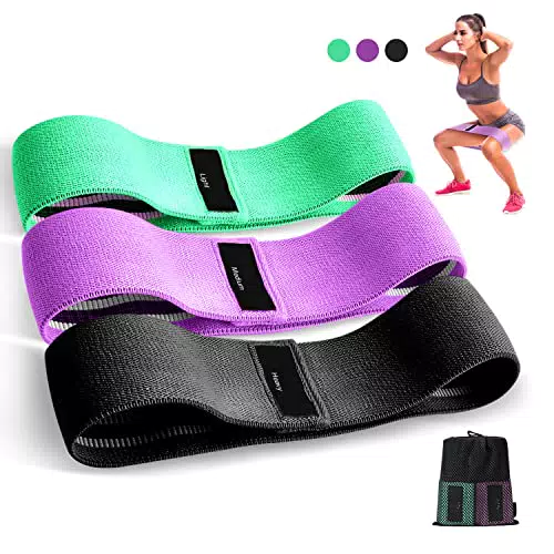 Elastici Fitness, Fasce Elastico Fitness in Tessuto con 3 Livelli di Resistenza