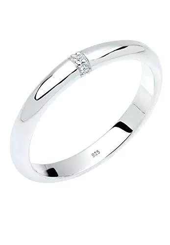 Elli diamonds Anello Donna Classico con diamante In Argento Sterling 925