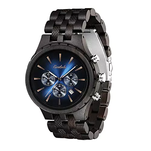 Emibele Orologio in Legno da Uomo, Orologio Cronografo Uomo
