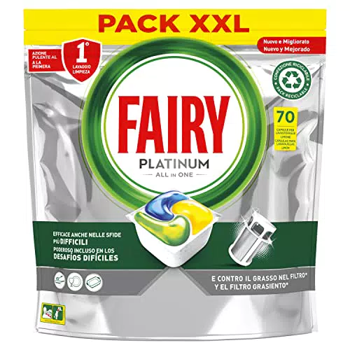 Fairy Platinum Detersivo Pastiglie Lavastoviglie, Brillantante