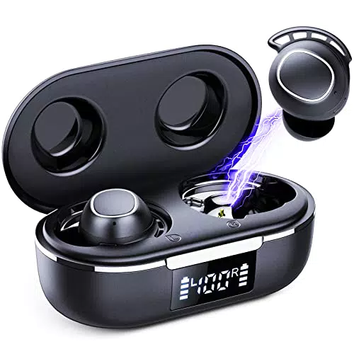 FAMOO Cuffie Bluetooth, Auricolari Bluetooth 5.3 con Display a LED