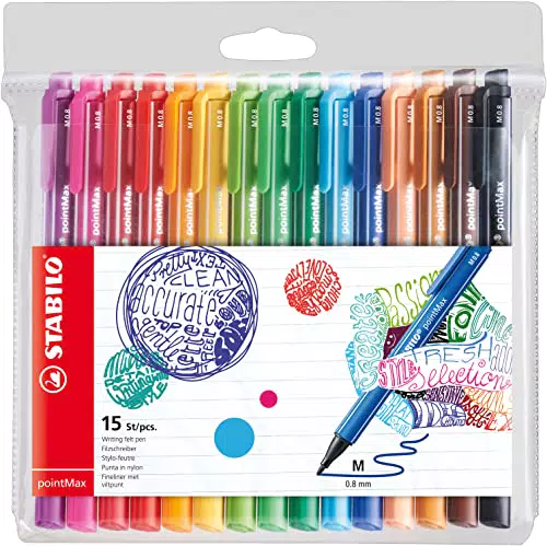 Fineliner Premium - STABILO pointMax - Astuccio da 24 - Colori assortiti