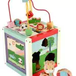 Fisher-Price-Cubo di attività 5 in 1 in Legno 181A Centro educativo per Bambini con Labirinto di Perline