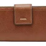 Fossil Portafoglio Con Linguetta, Donna, Marrone, 17.1 cm x 1.9 cm x 8.9 cm