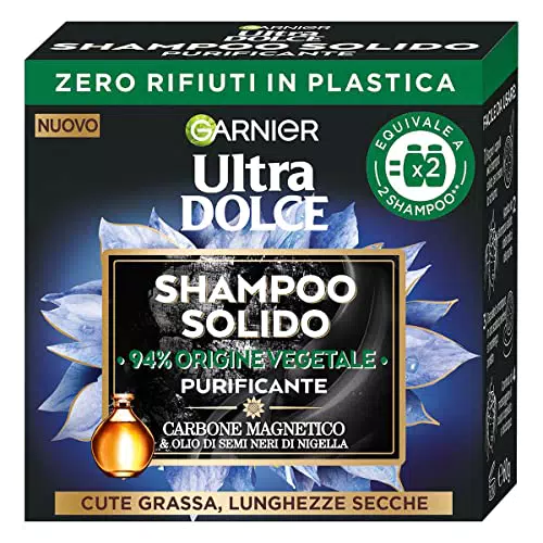 Garnier Ultra Dolce Carbone Magnetico, Shampoo Solido Purificante