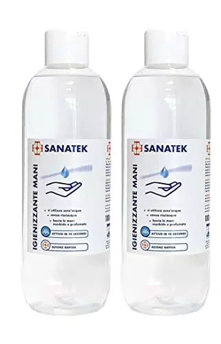 Gel Igienizzante Mani - 2 Confezioni da 1000 Ml - Antibatterico Alcol 70% - Disinfettante Per Mani Senza Risciacquo - Non Secca E Non Irrita Le Mani - Dispenser A Pressione