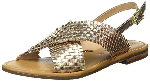 Geox D Sozy S A, Sandali Donna, Oro