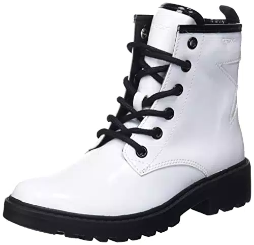 Geox J Casey Girl G, Stivaletti Bambine e ragazze, Bianco/Nero