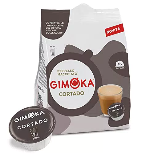 Gimoka - Capsule Compatibili Nescafè Dolce Gusto, Gusto Cortado - 4 confezioni da 16 capsule - 64 capsule
