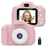 GlobalCrown Fotocamera Bambini, Mini Ricaricabile Fotocamera Digitale per bambini Videocamera Regali per Ragazze Ragazzi da 3-8 Anni