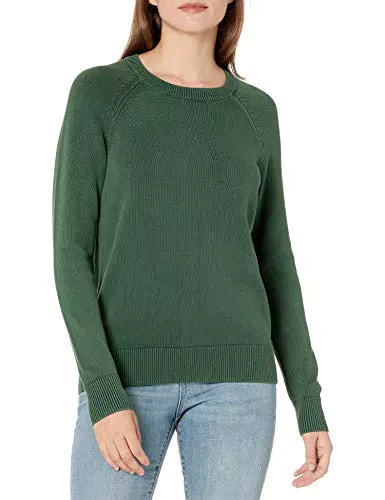Goodthreads Felpa Girocollo con Colore Slavato, verde, XS