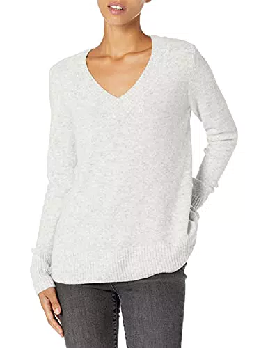 Goodthreads Maglione con Scollo a v Elasticizzato di Medio Spessore Vestibilità Comoda Donna