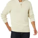 Goodthreads Maglione con Zip Corta in Cotone Morbido Uomo