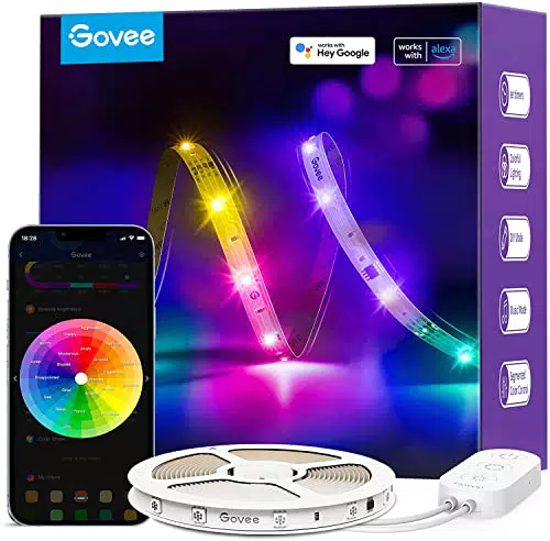 Govee LED WiFi Striscia 5 Metri, Strisce RGBIC Funziona con Alexa Google Assistant e APP