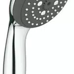 GROHE Vitalio Start 100|Manopola doccia a tre getti|GROHE Water Saving |Sistema di fissaggio universale|Cromo|26031000