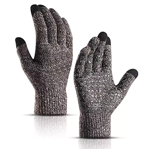 Guanti touch screen invernali - Guanti antiscivolo Guanti lavorati a maglia caldi Accessori outdoor Guanti sportivi da ciclismo antivento per donna Uomo Donna