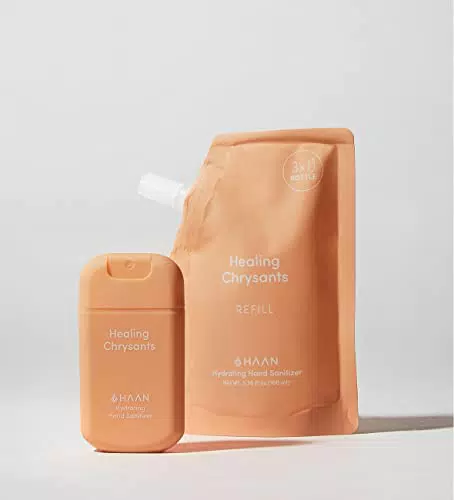 HAAN - Spray igienizzante per mani 30 ml + sacchetto di ricarica 100 ml, Fraganza Camomile