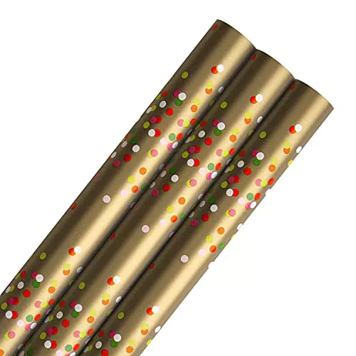 Hallmark Rotolo di carta da regalo di Natale, 12 m, 3 rotoli in 1 design