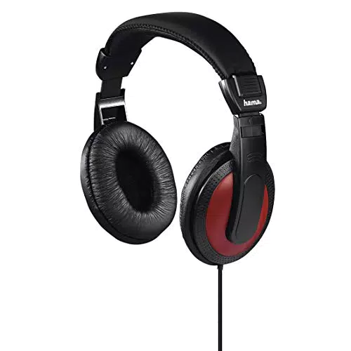 Hama 184012 Cuffie Stereo Hifi, Nero/Rosso