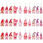 Haooryx 31Pcs San Valentino Gnomo Ornamenti in Legno Appeso Decorazioni
