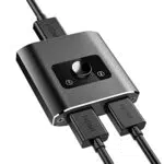 HDMI Switch HDMI Splitter, Alluminio Switch HDMI bidirezionale 2 Ingresso a 1 Uscita Commutatore HDMI 1 IN 2 OUT Supporta 1080p 3D 4K@30hz HDCP