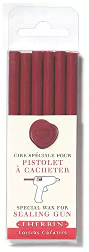 Herbin 35826T - Kit di 6 bastoncini di cera speciale per pistola a ceralacca, bordeaux