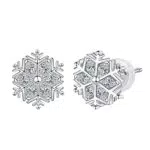 Hifeeled Orecchini Fiocco di Neve Donna Argento 925 con Zirconia Natale Invernale Gioielli Donna Regalo Originale
