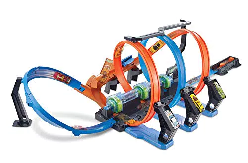 Hot Wheels, Pista Hot Wheels Schianti Rotanti con Propulsori Motorizzati