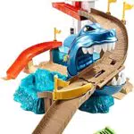 Hot Wheels - Spiaggia dello Squalo Color Shifters, Pista con Zone e Macchinina Inclusa Cambia Colore